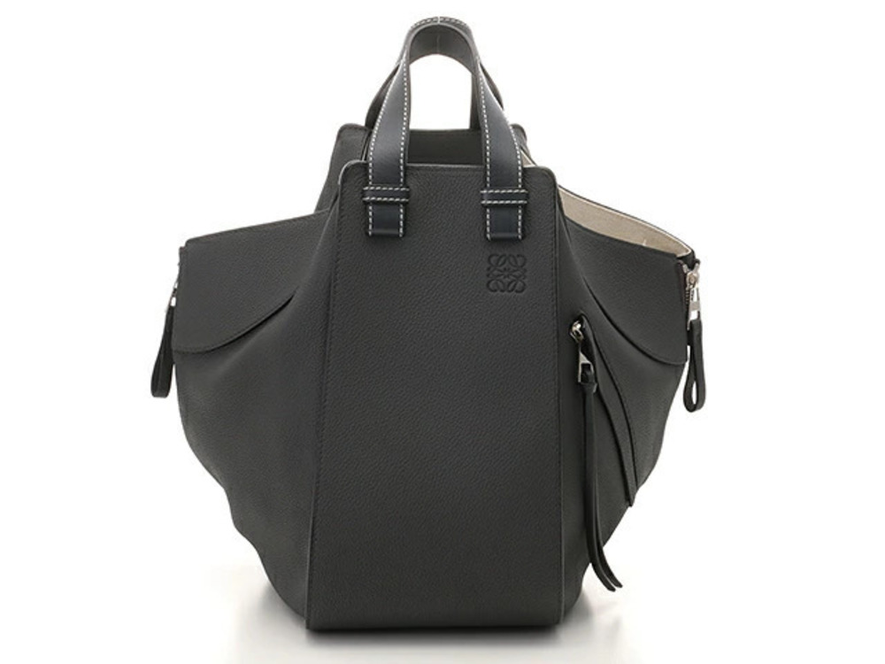 Loewe Bag Shoulder Hammock Embossed Leather Gray